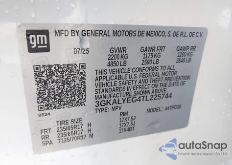 2026 GMC Terrain Awd At4 из США, поврежденный, VIN 3GKALYEG4TL225744